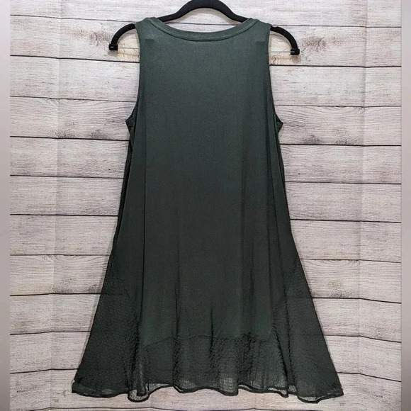 LOGO Layers Size Small Sleeveless Tunic Top Green Swing Stretchy Blouse #A282131 - Picture 8 of 11